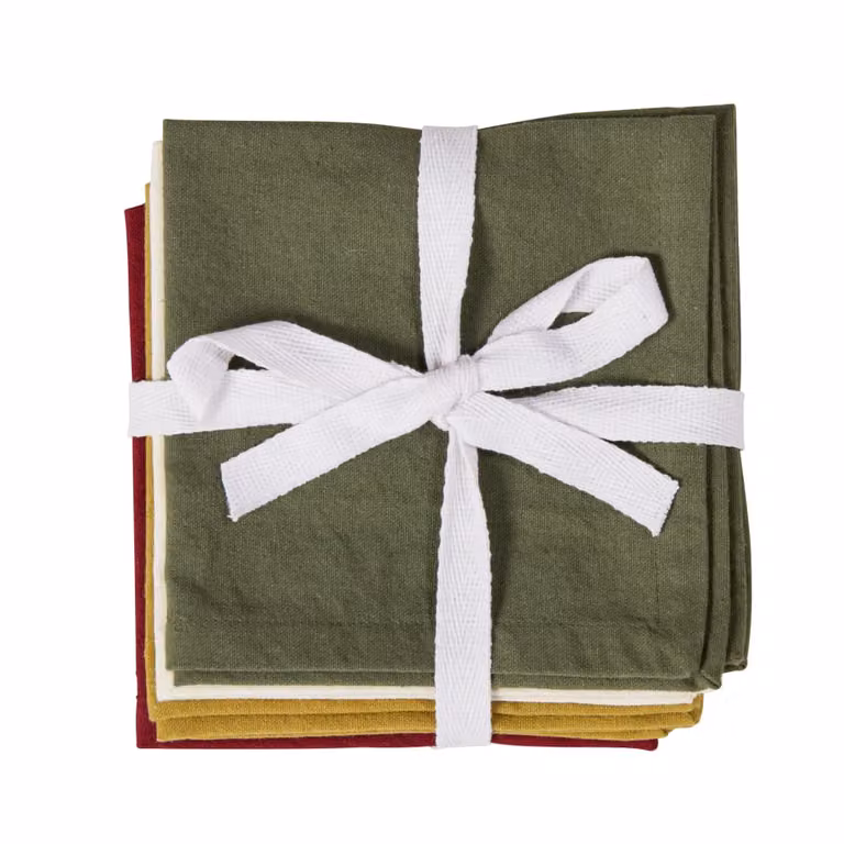 Set de 4 servilletas de algodón multicolor Maison du Monde de 30 x 30 cm