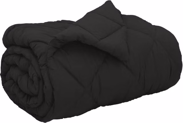 Edredón de invierno vidaXL en microfibra negro, An/P/Al: 155 x 200 cm, 450 gsm