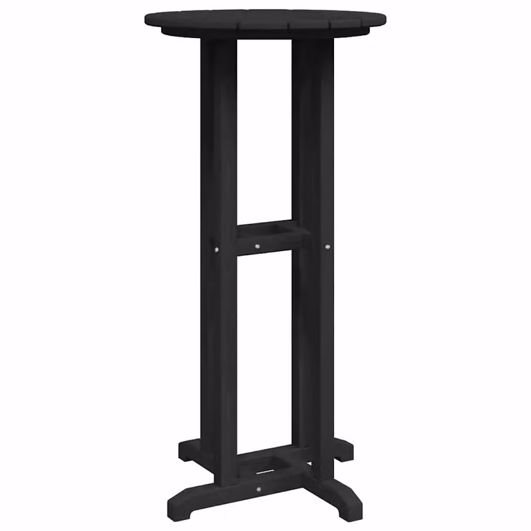 Mesa de bar redonda vidaXL en polietileno negro para jardín o terraza, An/P/Al: 55 x 55 x 107 cm
