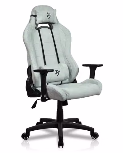Silla gaming Arozzi Torretta en tejido verde con reposacabezas y reposabrazos ajustables