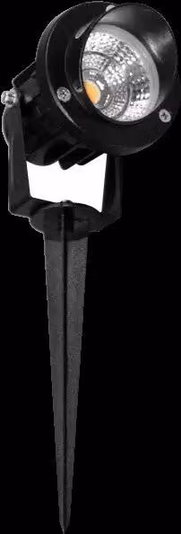 Proyector LED para exteriores Beneito & Faure Fade 5 en aluminio negro mate con foco ajustable de 45 grados y luz blanca cálida 2200K para iluminación de fachadas y jardines