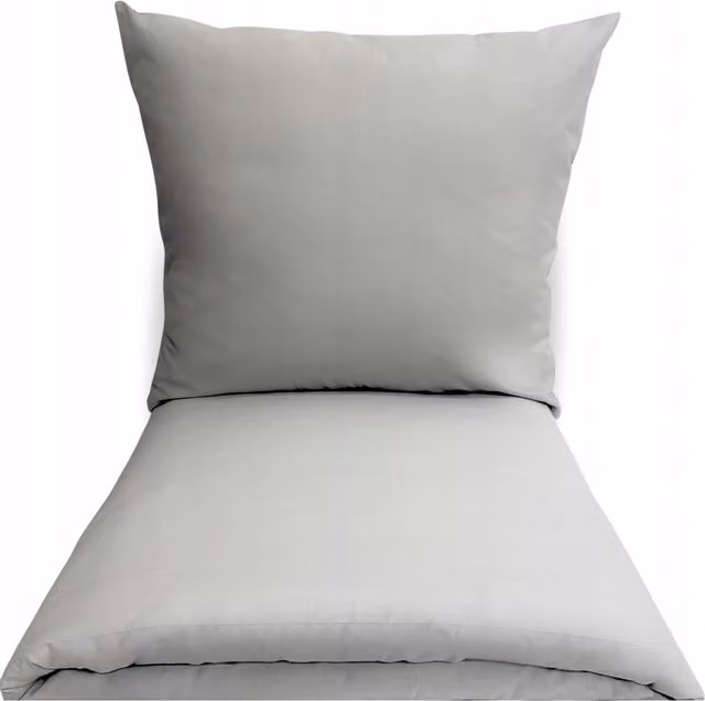 Juego de ropa de cama Doratex de 3 piezas en algodón 100% con funda nórdica y fundas de almohada, diseño liso y certificado Oeko-Tex, An/P/Al: 160 x 200 cm
