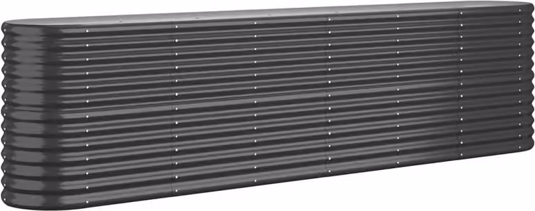 Jardinera arriate Syfax de acero galvanizado color antracita An/P/Al: 260 x 40 x 68 cm