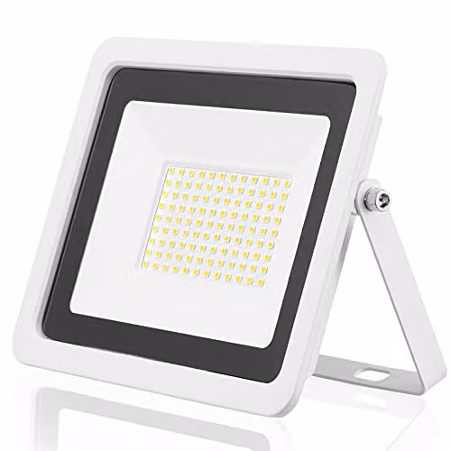 Foco Proyector LED EOCOYAR de 100W Blanco Frío, Reflector Ultrafino Impermeable IP68 para Iluminación Exterior de Jardín y Terraza
