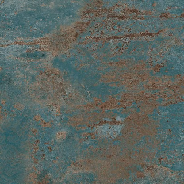 Gres porcelánico SO-TILES efecto metal oxidado verde acabado mate An/P: 60 x 60 cm