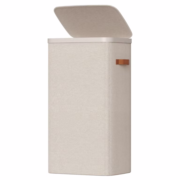 Cesto para la ropa sucia Songmics de 100 l con tapa y bolsa extraíble, beige, An/P/Al: 42 x 32 x 75 cm