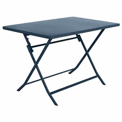 Mesa de jardín plegable rectangular Hespéride Greensboro color petróleo para 4 adultos
