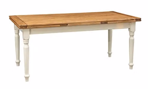 Mesa de comedor extensible Biscottini de madera rústica para cocina o comedor, An/P/Al: 180 x 80 x 90 cm
