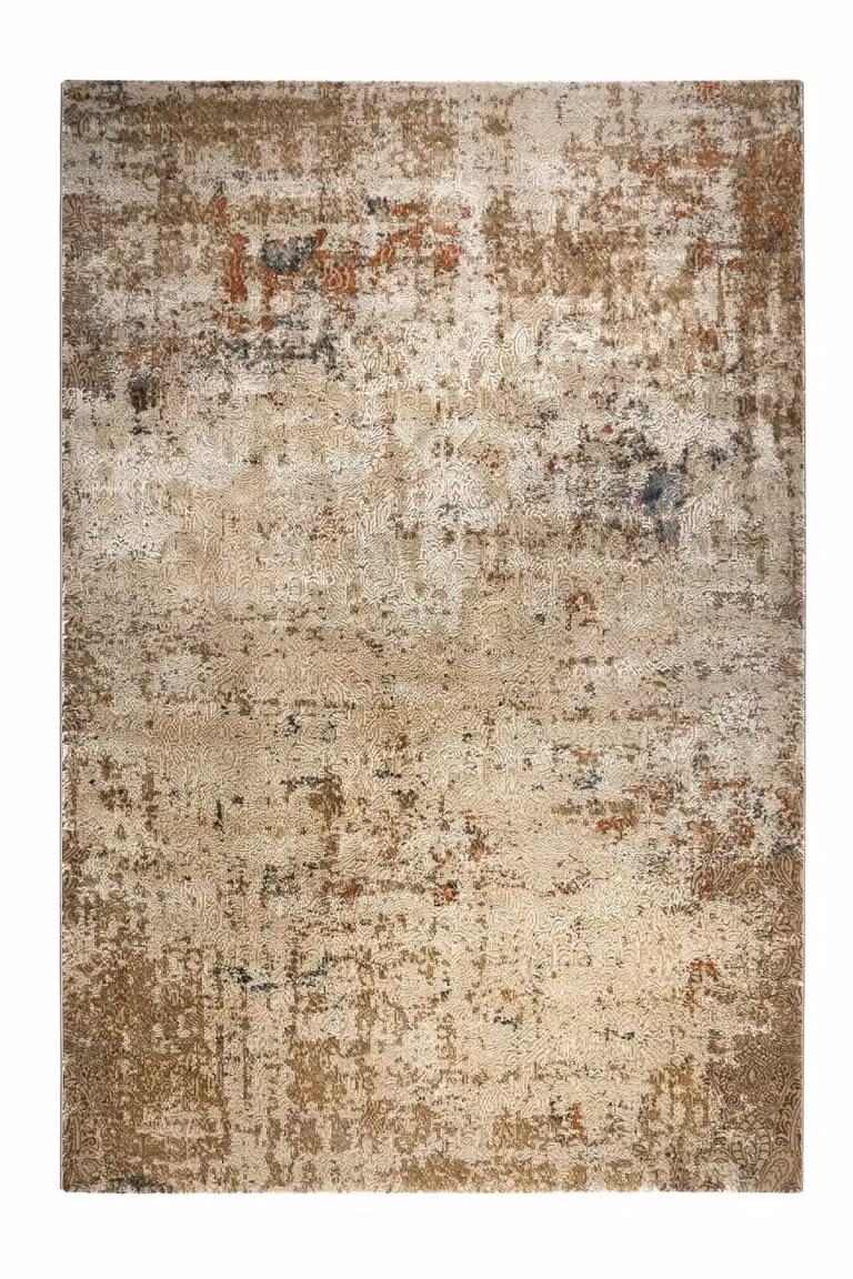 Alfombra vintage de estilo barroco tejida Wecon Home en azul y beige, An/P: 120 x 170 cm