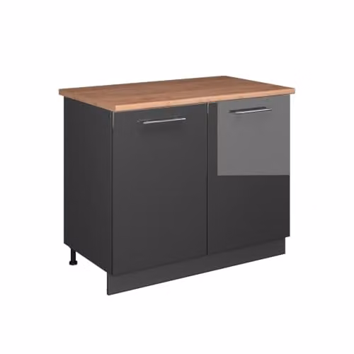 Mueble bajo fregadero Vicco Fame-Line Antracita Brillo de 100 cm
