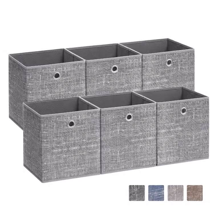 Juego de 6 cajas plegables Songmics en color gris jaspeado