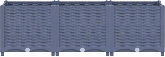 Arriate de polipropileno SYFAX para jardín ornamental, disponible en azul o gris, An/P/Al: 120 x 40 x 38 cm