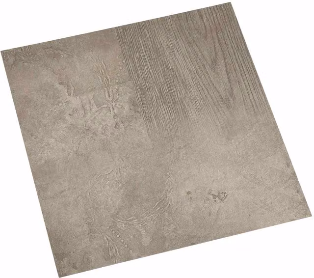 Tableros de suelo autoadhesivos vidaXL de PVC en marrón oscuro y gris, diseño moderno, 5,11 m² (55 unidades)