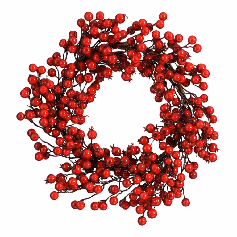 Corona decorativa navideña colgante Mica Decorations de color rojo, An/P/Al: 40 x 40 x 10 cm