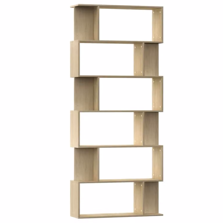 Estantería divisor Maison Chic de madera en color marrón y beige, acabado roble, An/P/Al: 80 x 24 x 192 cm
