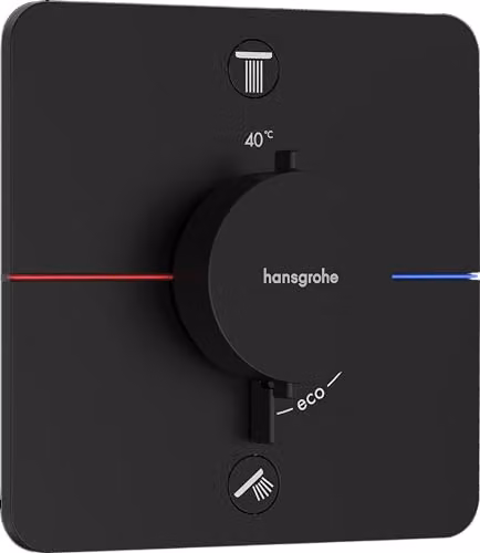 Termostato empotrado Hansgrohe ShowerSelect Comfort Q para ducha y bañera con SafetyStop en negro mate