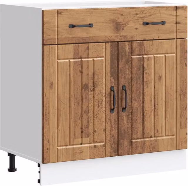 Armario de cocina moderno Helloshop26 con espacio de almacenamiento, color marrón, An/P/Al: 80 x 46 x 81,5 cm