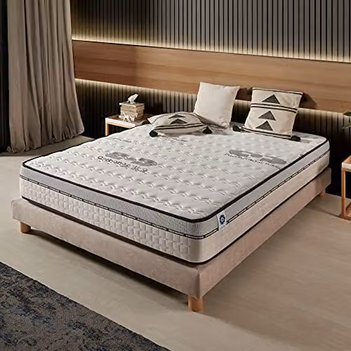Colchón híbrido Naturalex Visco Carbone con espuma viscoelástica y regulación de temperatura, An/P: 140 x 190 cm, Altura: 26 cm