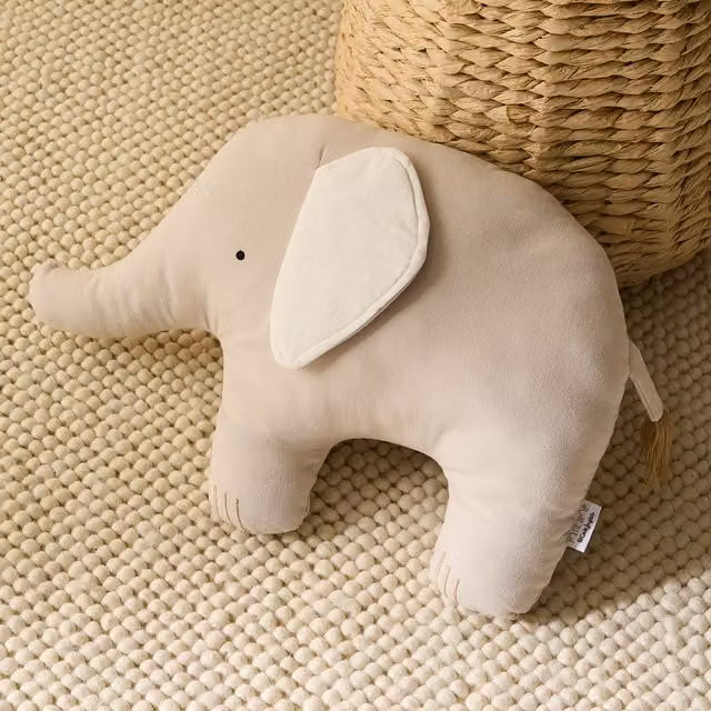 Cojín decorativo infantil Ellie de Mini Home con diseño de animales en beige y multicolor, confeccionado en algodón, An/P/Al: 35 x 35 x 1 cm