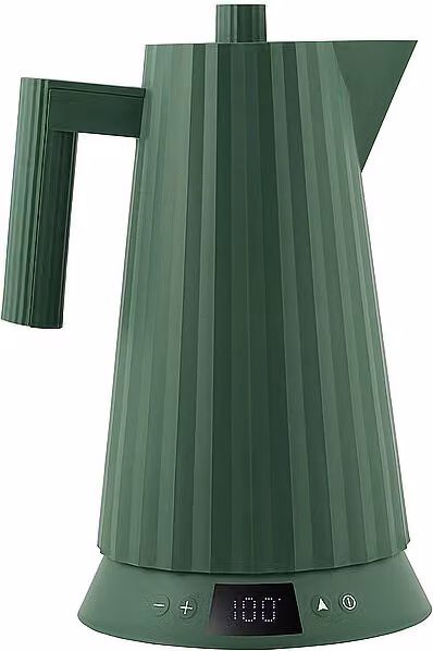 Hervidor de agua Alessi Plissee Th. Harz verde oscuro de 1,7 l con control de temperatura