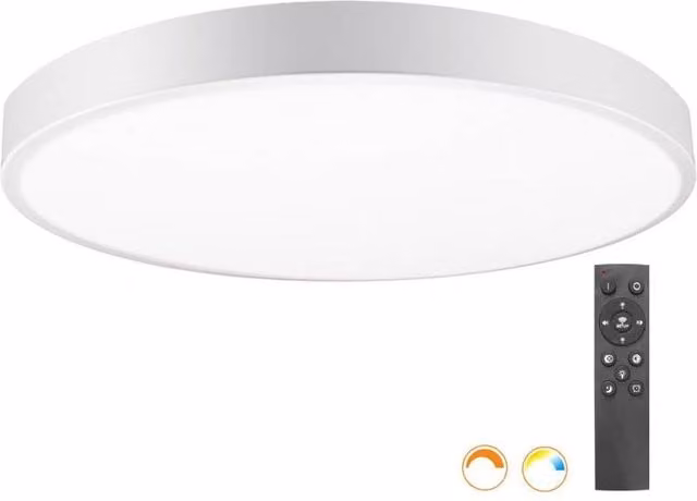 Plafón LED Ledbox Kramfor Big de 70W, Blanco, Regulable CCT, Diámetro: 80 cm
