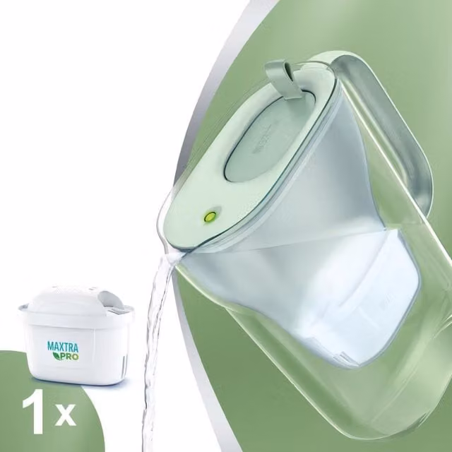 Jarra filtradora Brita Style Eco color verde claro con tapa y apta para lavavajillas