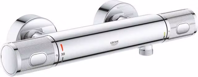 Mezclador termostático de ducha Grohe Grohtherm 1000 Performance monomando cromado con montaje en pared y seguridad de parada de agua