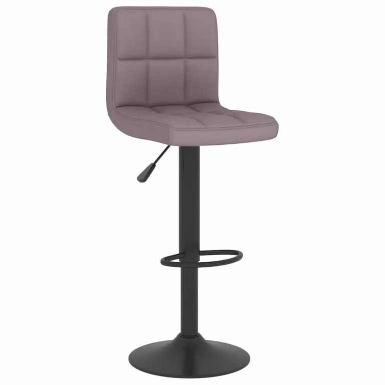 Taburete de cocina Syfax en tela gris taupé con estructura de metal y acabado mate