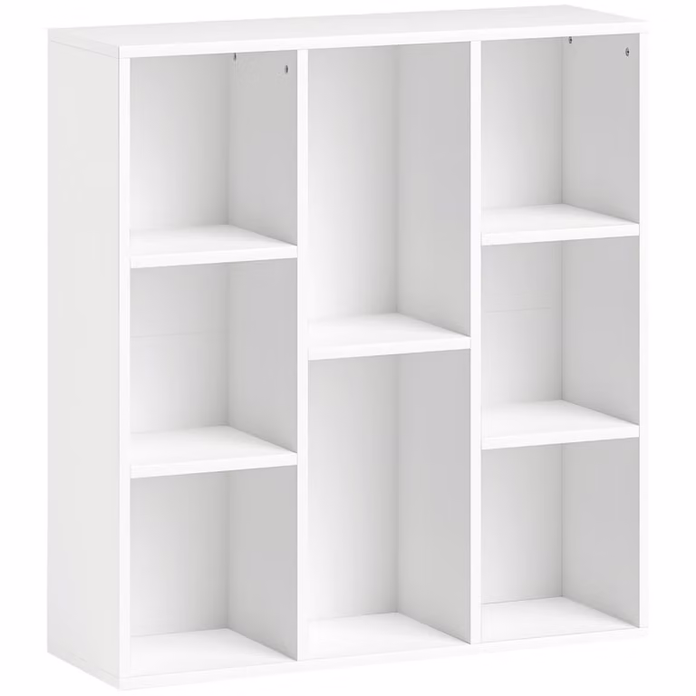 Librería Homcom de madera MDF blanca con panel trasero An/P/Al: 74.3 x 24 x 80 cm