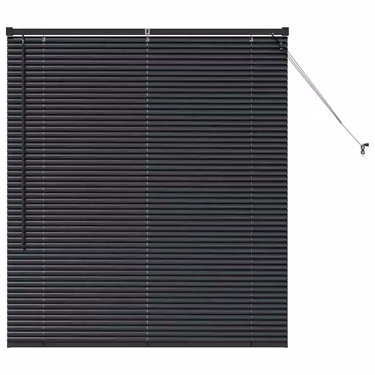 Persiana veneciana de aluminio vidaXL en color negro, An/Al: 130 x 110 cm, 25 mm