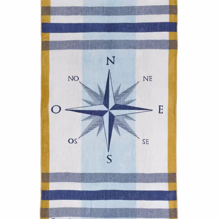 Toalla de playa de terciopelo Sensei Maison en azul multicolor, An/P/Al: 100 x 180 cm