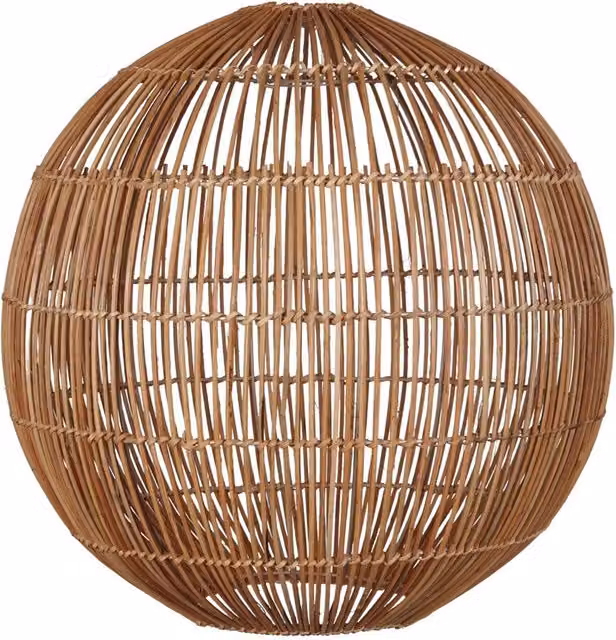 Pantalla de lámpara redonda de ratán MISTERWILS en color beige y marrón, Diámetro: 50 cm