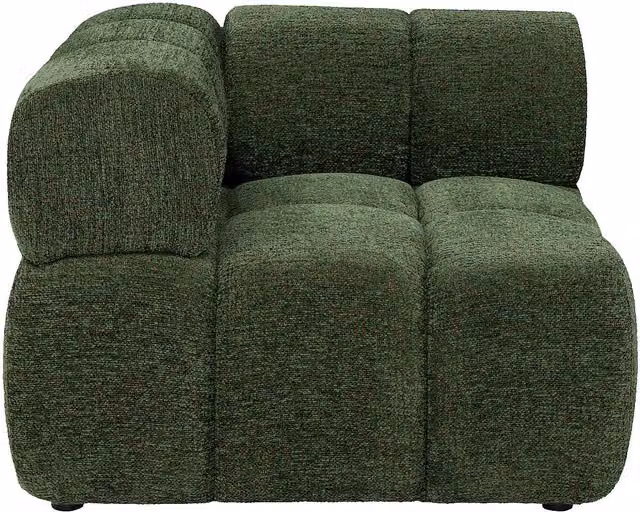 Sillón clásico de 1 plaza Vente-Unique en tela verde con reposabrazos
