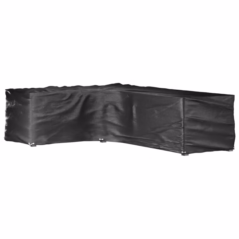 Pack de 2 fundas impermeables vidaXL para sofá de esquina en forma de L de poliéster color negro, An/P/Al: 260 x 210 x 80 cm