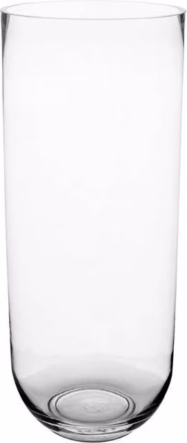 Jarrón cilíndrico de vidrio transparente Atmosphera Altura: 50 cm