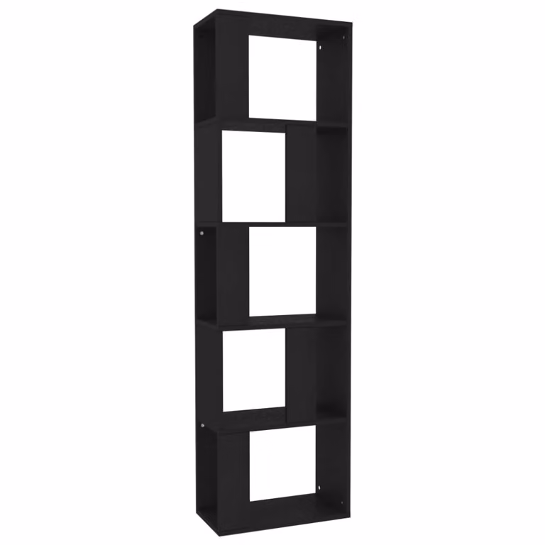Estantería divisor de madera Maison Chic en color negro mate, An/P/Al: 45 x 24 x 159 cm