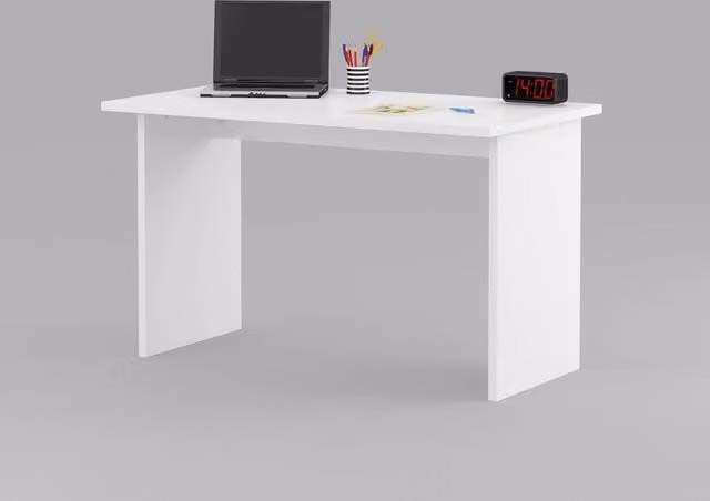 Escritorio Grace de Azura Home Design en color blanco para oficina o habitación infantil, Ancho: 125 cm