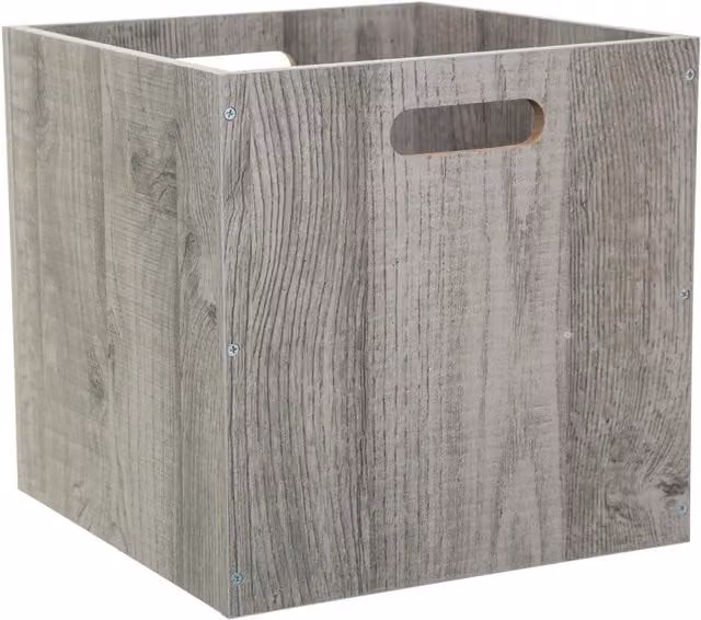 Caja de almacenamiento de madera 5five Simply Smart con asas, color gris, An/P/Al: 31 x 31 x 31 cm