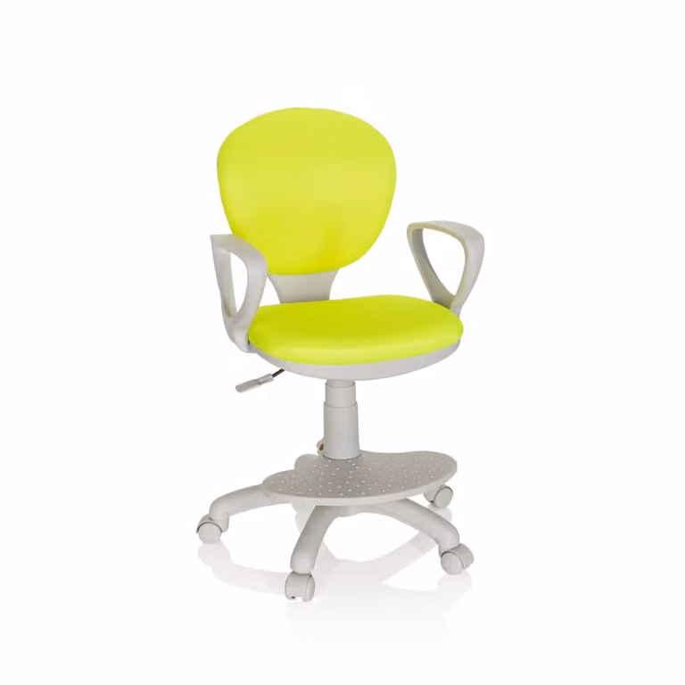Silla giratoria infantil hjh OFFICE en tela verde, gris o amarilla
