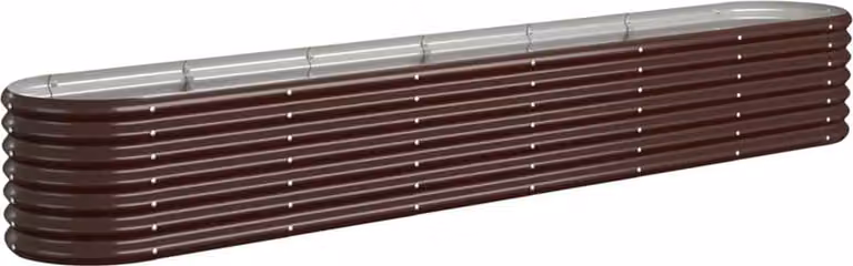 Jardinera arriate Syfax de acero galvanizado color marrón An/P/Al: 260 x 40 x 36 cm