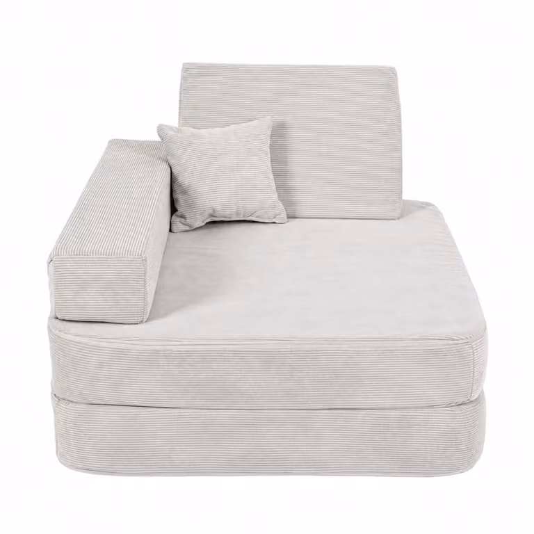 Sillón infantil convertible 5 en 1 Angelove de pana gris con reposabrazos