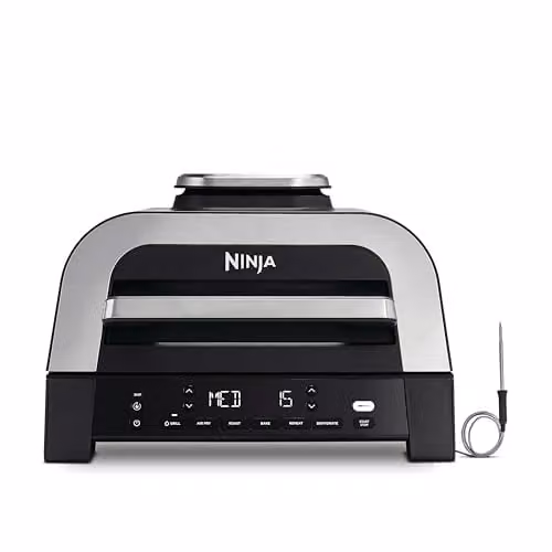 Ninja MAX 6 en 1 Freidora de Aire y Parrilla de Interior con Pantalla Digital, 3,8 l, Gris