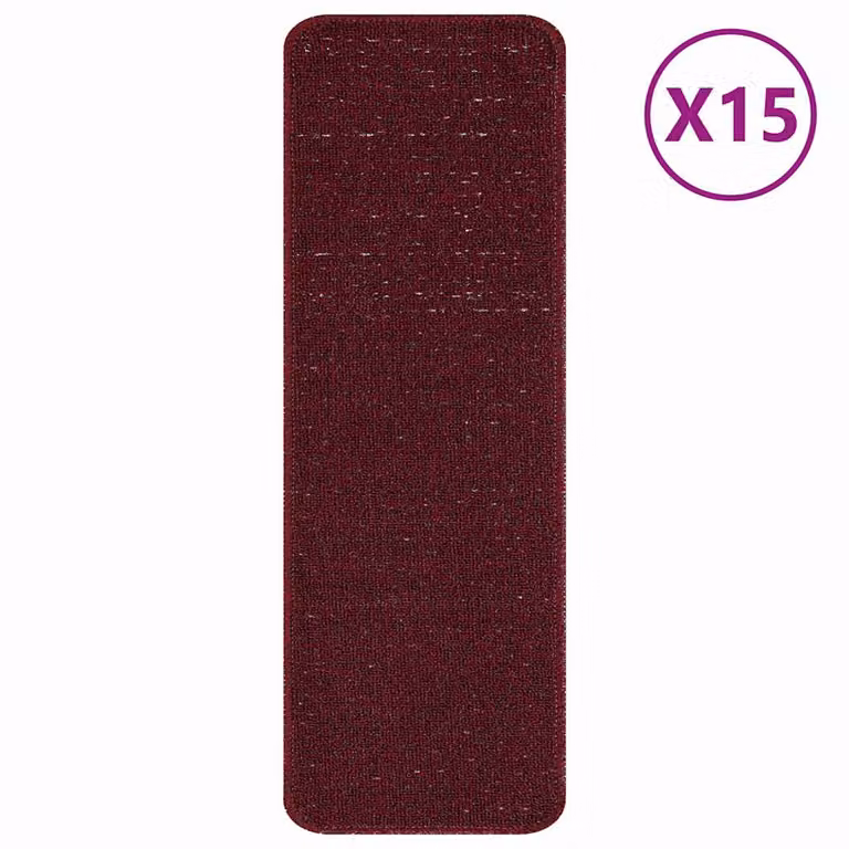 Pack de 15 alfombrillas antideslizantes para escalera vidaXL, color rojo, An/P: 60 x 25 cm