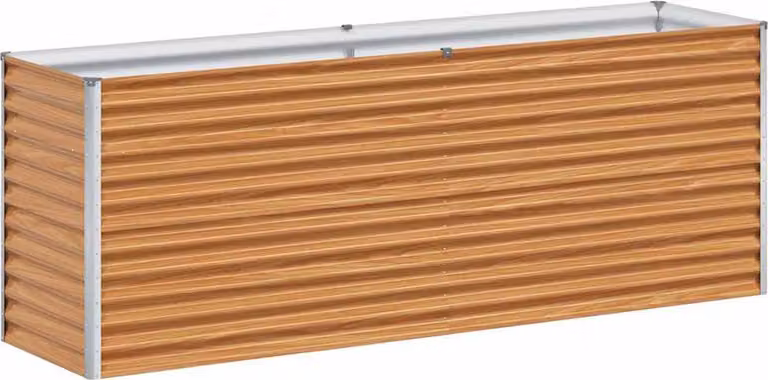 Arriate elevado Syfax de acero galvanizado color marrón, An/P/Al: 195 x 50 x 68 cm