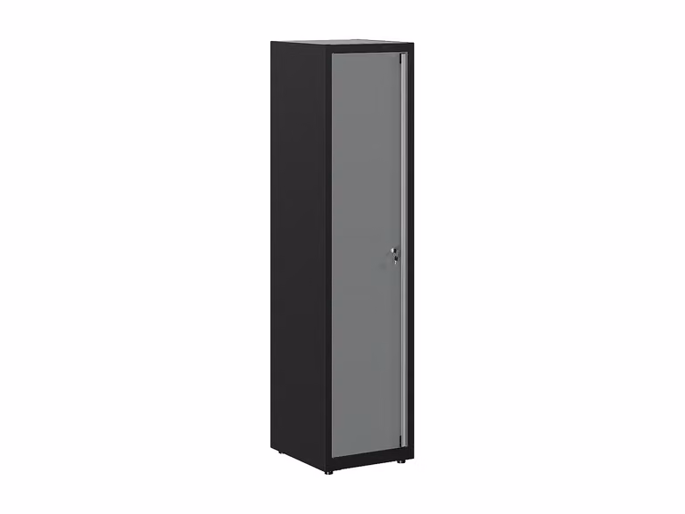 Armario alto de taller ATELIOR en acero con 4 estantes y cerradura, color gris antracita mate - An: 50 cm, Pr: 55 cm, Al: 202,5 cm