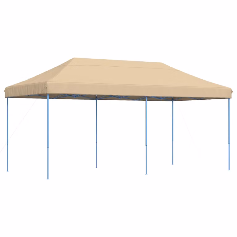 Carpa de fiesta vidaXL en color beige y blanco con estructura de acero, An/P/Al: 292 x 580 x 315 cm