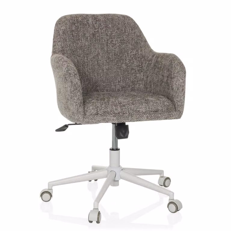 Silla de oficina giratoria Solao de hjh LIVING en tela bouclé gris de estilo escandinavo