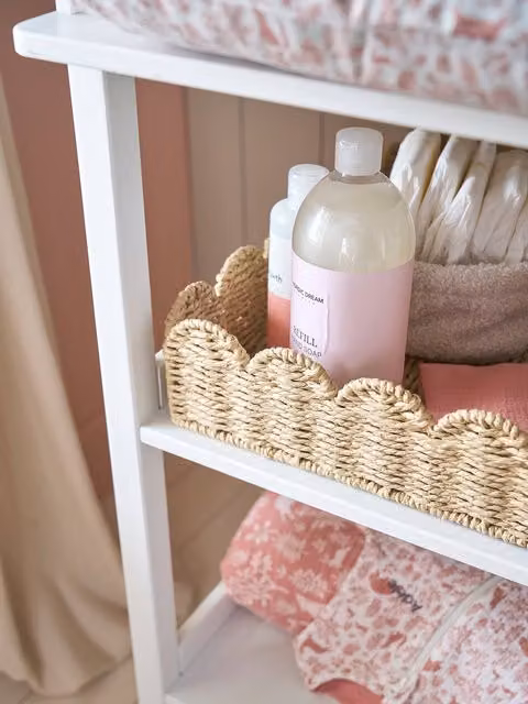 Cesta de almacenamiento para cambiador FESTON de VERTBAUDET en color beige y material de cuerda de papel