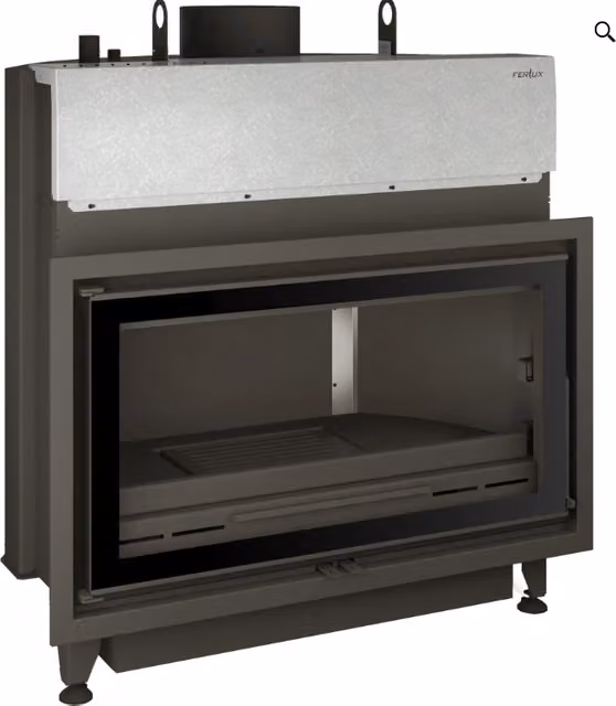 Estufa de leña Ferlux Bricosol Modelo Hogar K-100 con agua color antracita An/P/Al: 119,2 x 67,1 x 85 cm