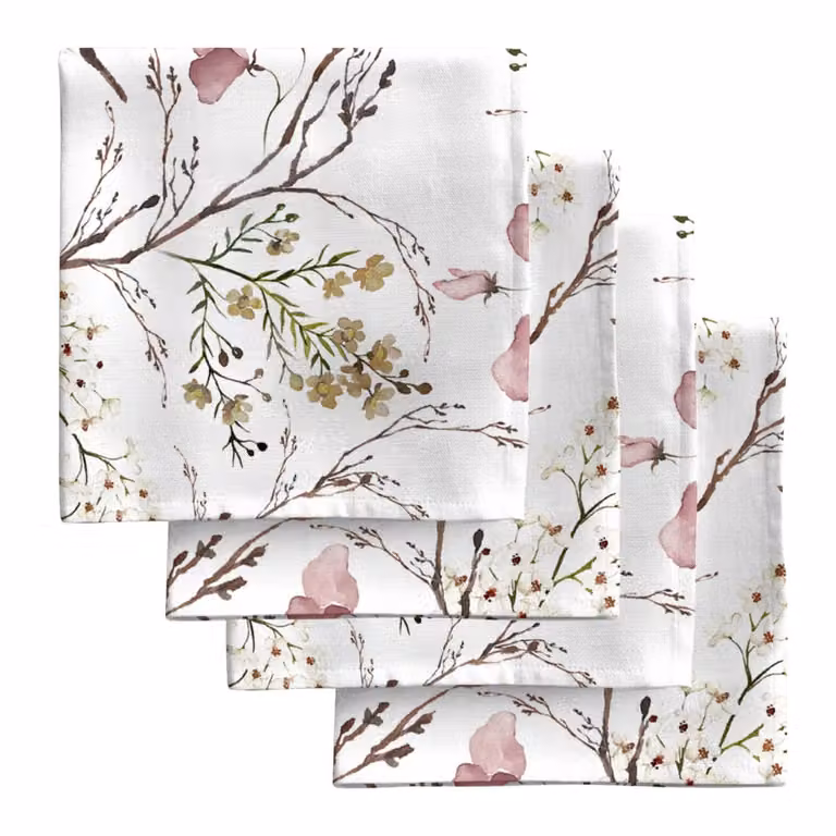 Set de 4 servilletas Muare Home de algodón con diseño gráfico multicolor, 43 x 43 cm